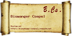 Biswanger Csepel névjegykártya